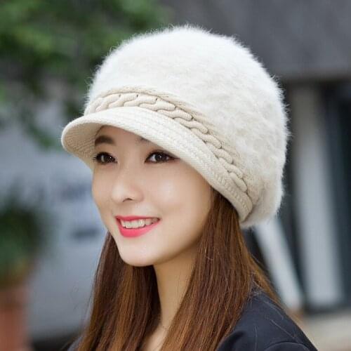 Hat women Lady winter imitation rabbit hair hat new winter wool hat thickened warm knit hat hats for women hats cap for women