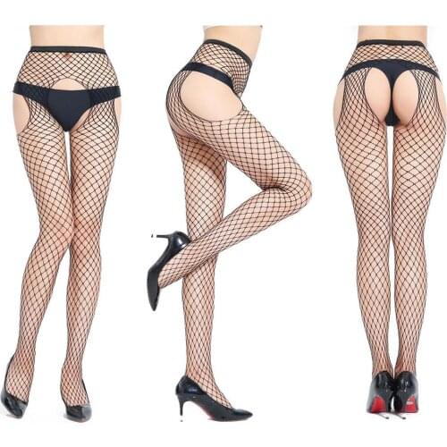 Women Sexy Stockings Open Crotch Pantyhose Female Fishnet Erotic Mesh Tights suitable for nightclub nightwear sex toys for woman
