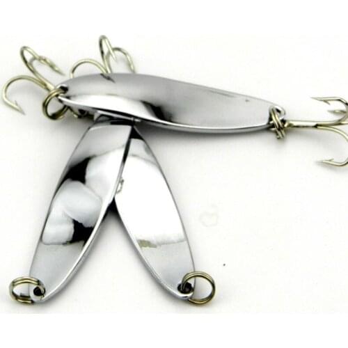 HENGJIA 10pcs 5cm 7.1g 8#japan hooks spinner spoon fishing lures hard metal sequin fishing bait wobble pike pesca fishing tackle