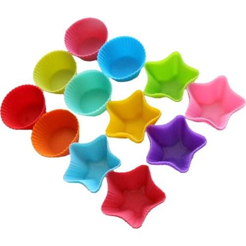 24PCS/Set Star Round Shape Baking Fondant Muffin Cupcake Liners Molds Cake Decorating Tools Stocked