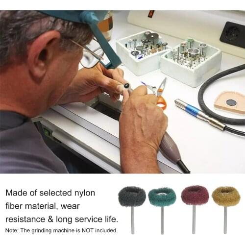 40Pcs T-Type Mini Polishing Wheel with Handle Nylon Fiber Buffing Wheel Grinding Head Grinder Head Grinder Tips Rotary Grinding