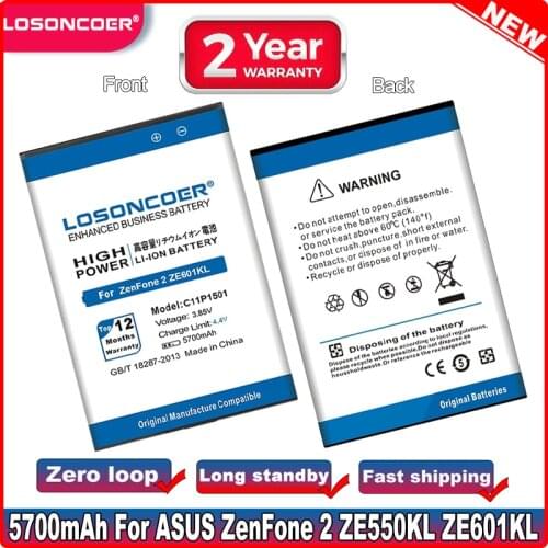 5700mAh C11P1501 Battery For ASUS ZenFone2 Laser 5.5"/6" zenfone selfie ZE550KL ZE601KL Z00LD Z011D ZD551KL Z00UD Z00UD ZE600KL