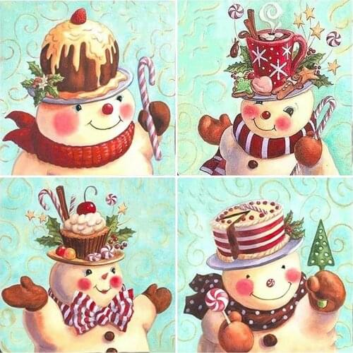 AZQSD 5D DIY Diamond Painting Snowman Cross Stitch Picture Of Rhinestones Diamond Embroidery Cartoon Mosaic Home Decor