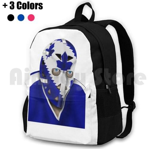 Toronto Hockey Goalie Mask Outdoor Hiking Backpack Waterproof Camping Travel Hockey Goalie Goaltender Mike Palmateer Retro