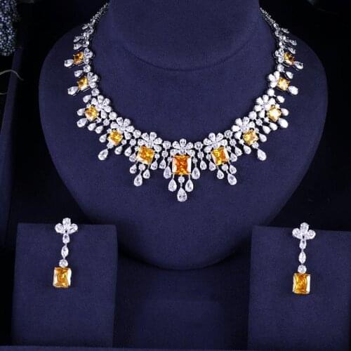 Jankelly luxury 2pcs Bridal Zirconia Jewelry Sets For Women Party, Luxury Dubai Nigeria CZ Crystal Wedding Jewelry Sets