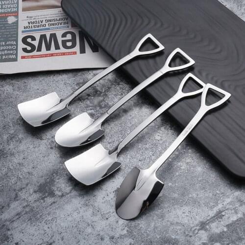 Coffee Spoon Cutlery Set Stainless Steel Retro Iron Shovel Ice Cream Spoon Creative Spoon Dessert Tea Scoop Fashion Tableware