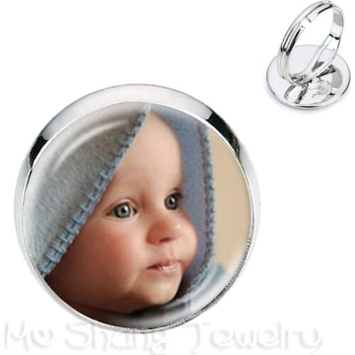 Personalized Custom Rings Photo Mum Dad Baby Children Grandpa Parents Customized Designed Photo Gift For Family Anniversary Gift