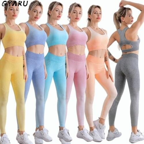 GYARU Yoga Clothing Suit Women Seamless Sports Bra Burst Chest Running Shock Absorption Underwear Fitness Clothes Tight