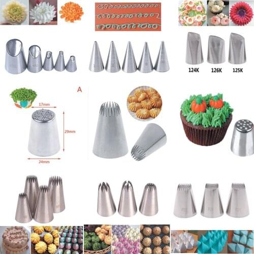 Pastry Nozzles Stainless Steel Flower Mouth Cream Pastry Tips Nozzles Bag Cake Decorating tools Kitchen Gadgets