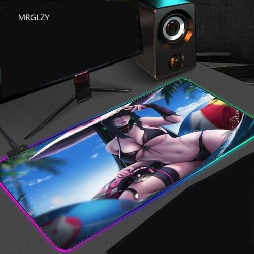 Anime Sexy keyboard pad Soft Gaming Mouse Pad Glowing Computer Mousepad Waterproof Computer Keyboard Mat desk gaming mouse pad