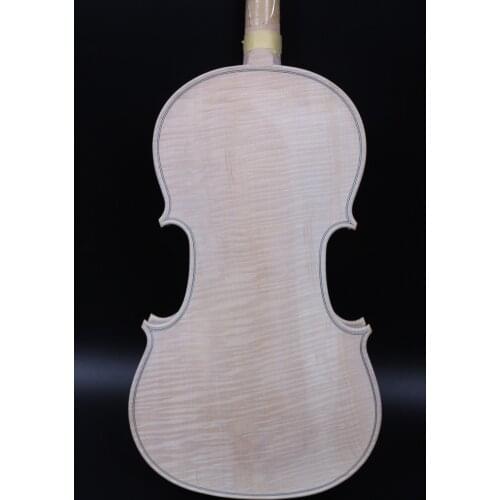 Unfinished 4/4 Violin Handmade Violin Stradivari Model Flame Maple Spruce #3233