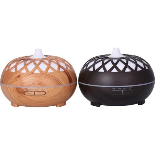New 400ML wood color pattern air humidifier, aroma essential oil diffuser with colorful night light,with remote control