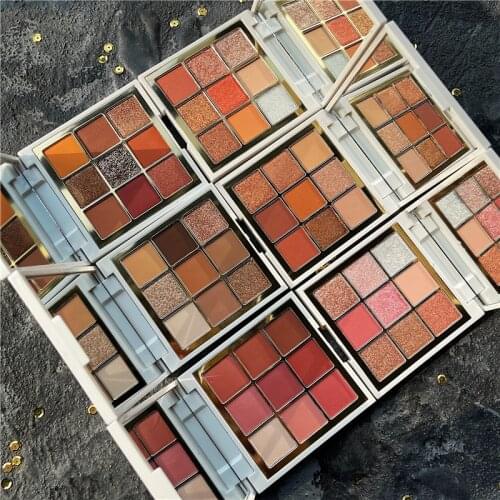 9 Color Shimmer Matte Eyeshadow Palette Nude Pigmented Glitter Metallic Eyeshadow Pallete Makeup Palette Waterproof Cosmetic