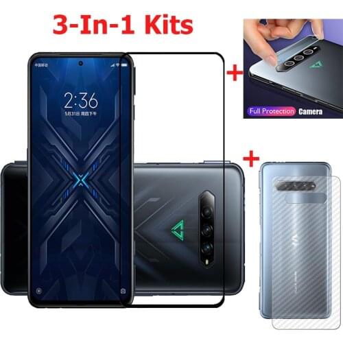 Camera Lens Film+2.5D 9H Screen Protector For Xiaomi Black Shark 4 Pro 3 3S Pro 2 Pro Full Coverage Explosion-Proof Glass Film