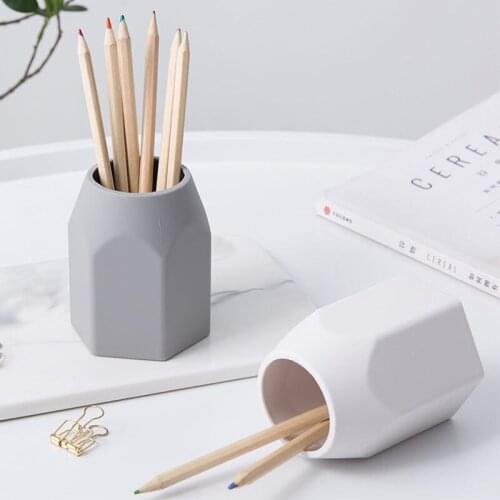 Simple Silicone Pen Holder Storage Box Organization Makeup Organizer Household Stationery Box Home Office Storage Desk Organizer