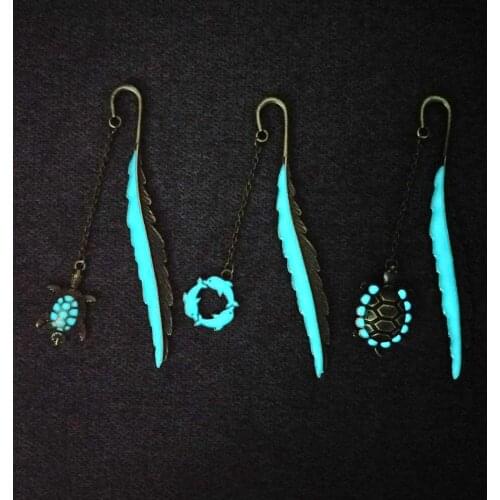 Retro Metal Bookmarks Luminous Feather Book Marks with Owl Dragonflies Butterflies Vintage Beautiful Gift for Teachers Students