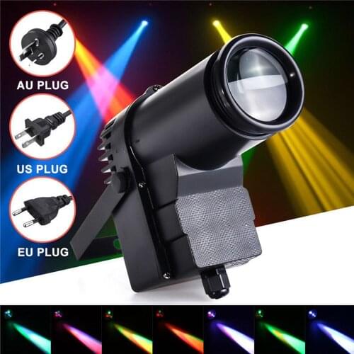 15W RGBW 4 in1 DMX Full Color LED Spotlight Stage Light Spot Beam 6Channel Atmosphere Light with Voice Control for Bar Stage KTV