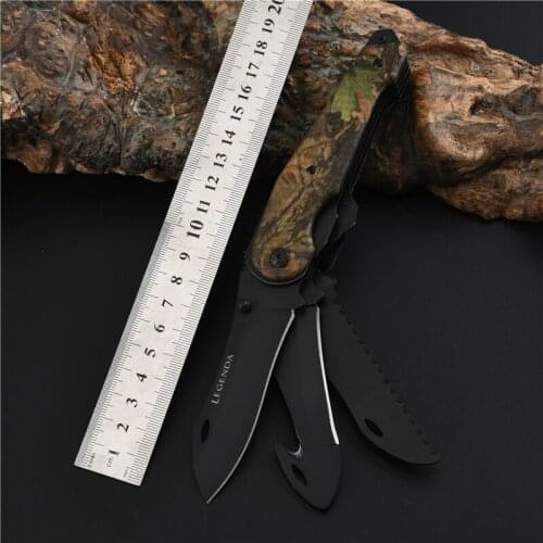 Three open pocket folding blade knife hunting survival knives EDC tool with utility outdoor tactical Camping knifes Multi