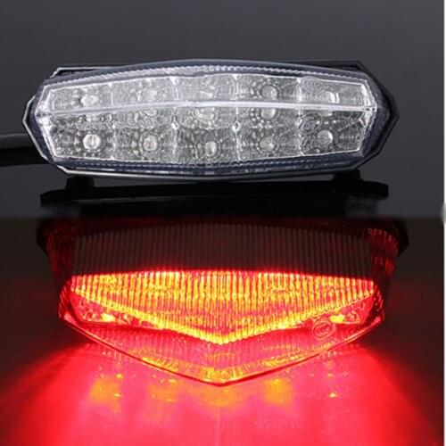 Motorcycle Motorbike ATV Quad LED License Plate Rear Tail Stop Brake Indicator Light Lamp
