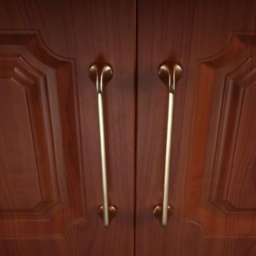 1Pc Bright Gold Cabinet Handles 192mm/256mm Kitchen Cabinet Door Handle Gold Long Cabinet Drawer Cabinet Handle Furniture