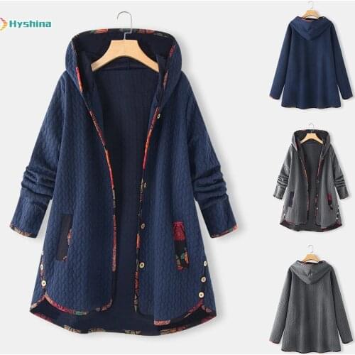 Autumn and Winter New Hooded Cotton Padded Jacket Loose and Thin Printed Long Sleeve Cotton Padded Jacket for Women