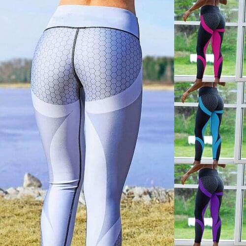 Printed Yoga Pants Women Push Up Professional Running Fitness Gym Sport Leggings Tight Trouser Pencil Leggins