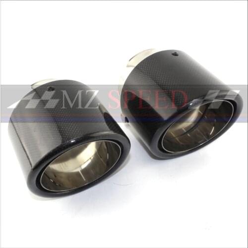 1Pcs long 120mm Glossy carbon fiber+stainless steel Muffler End Pipe exhaust pipe muffler For akrapovic Exhaust Tips