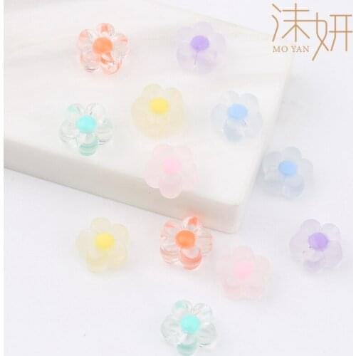 10pcs/Lot 12mm Acrylic Spaced Beads Transparent Flower Shape Beads For Jewelry Making DIY Necklace Earrings Accessories