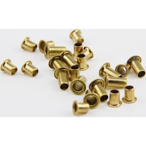 100pcs M0.9 brass hollow rivets pass through rivet single tube buckle 2mm 3mm Length