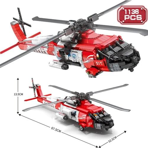 MOC Creator 1137pcs Military Air Force Helicopter Building Blocks Plane Aircraft Assembly Model Bricks Kids Toys Festival Gifts