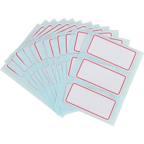 12 Sheets Blank Stickers Self Adhesive Price Tag Label Tape Stickers Sticky Name Number Tag Writable Stickers Stationery 34*73mm