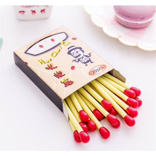 20 Pcs/box Novelty Stationery Cute Kawaii Mini Matchstick Ballpoint Pen Writing School Supplies Signature Pen Office Stationery