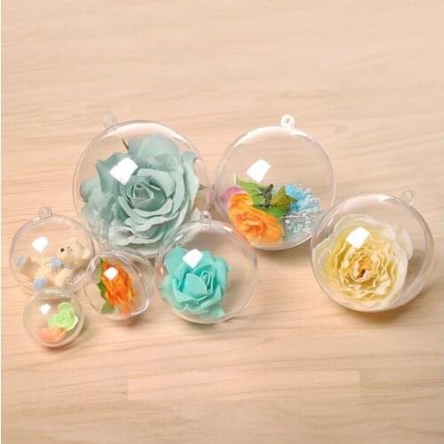 200pcs 10cm Clear Christmas Decoration Hanging Ball Baubles Plastic Round Ball Ornaments Xmas Tree Home Decor