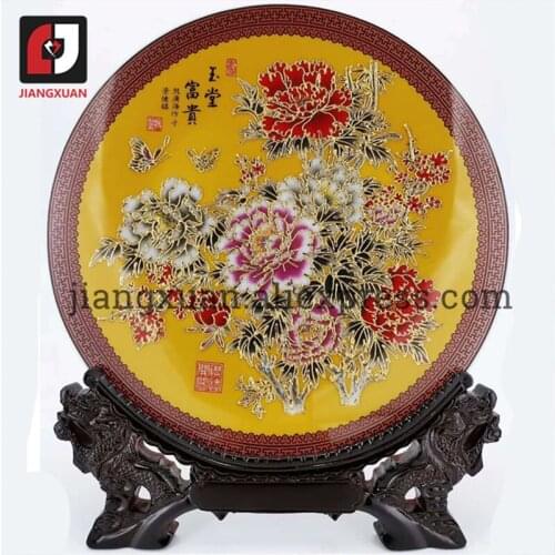 24k gold foil porcelain ornamental plates ethnic traditional handicraft decorative objects for home best friend gifts