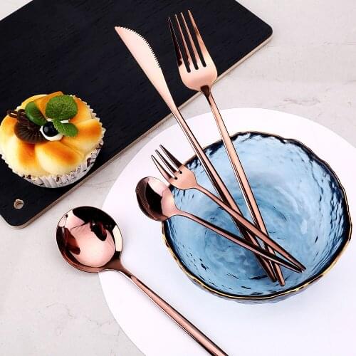 4-24-30/Pcs Sets Kitchen Tableware Cutlery Lunch Utensils Dishes Complete Dinner Fork Spoons Dinnerware Stainless Steel Sturdy
