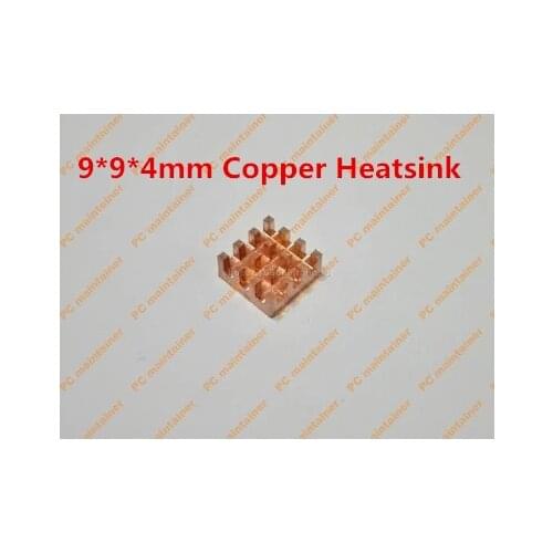 5pcs With Thermal Sticker Ultra small groove pure copper memory MOS radiator electronic IC chip radiator 9*9*4mm Copper Heatsink
