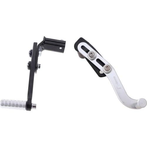 CNC Aluminum Front Foot Pegs Rear Brake Pedal Shifter Cover for Scooter Motorcross ATV, - Black+Silver