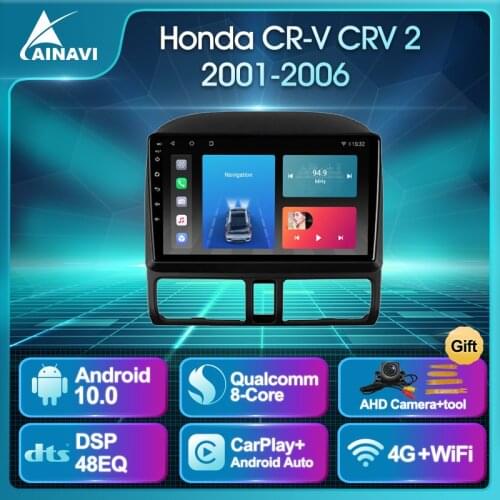 Car Radio Android 10.0 QLED IPS For Honda CR-V CRV 2 2001-2006 Auto Stereo Multimedia Player Navigation GPS Carplay NO 2din DVD