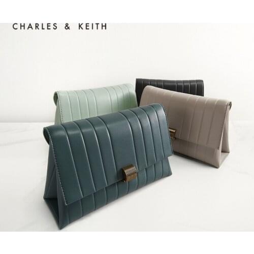 CHARLES＆KEITHNew Arrival for Spring 2021 CK2-80781433 Womens metal buckle shoulder messenger bag
