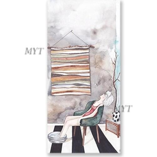 No Frame Living Room Decorative Item Canvas Oil Painting Abstract Figure Portrait Paintings Art Wall Hangings Artwork For Room