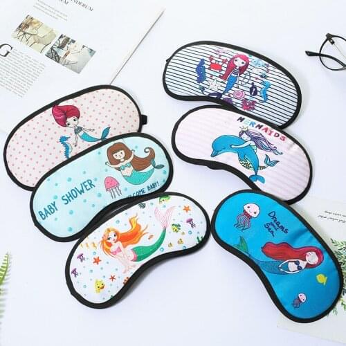 Little Mermaid Children Sleep Mask Eye Bandage Night Blindfold Cotton Sleeping Eye Cover Dream Mask For Women Kids Relaxed Nap