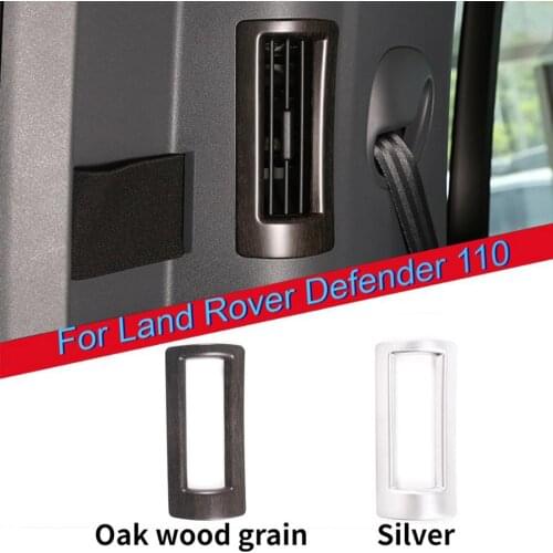 For Land Rover Defender 110 2020 ABS Chrome/Oak wood grain C-pillar air conditioning Air Outlet Frame Trim Car Accessories