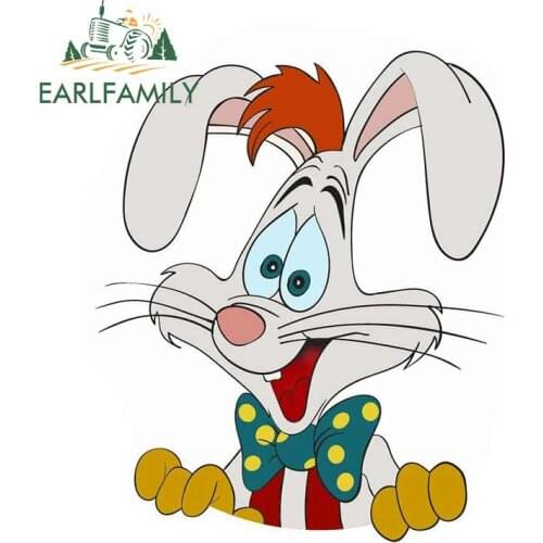 EARLFAMILY 13cm x 10.9cm for Roger Rabbit Cartoon Car Stickers and Decals Vinyl Material Motorcycle Decoration Car Bumper
