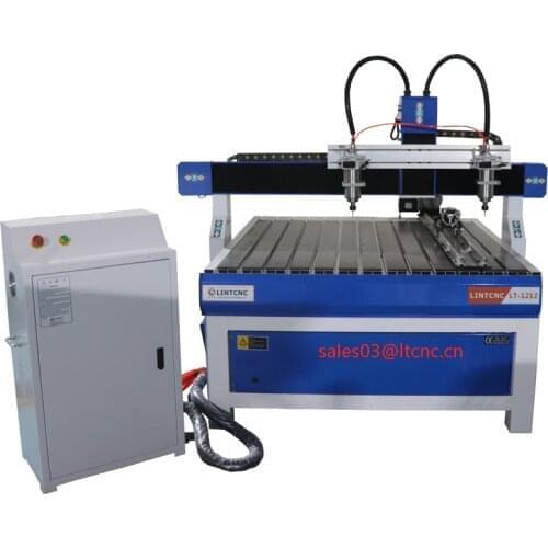 2.2Kw 2 Heads Multi Spindles Machine 4 Axis 6090 1212 CNC Router With Water Cooling System
