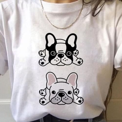 French Bulldog Kawaii T Shirt Women Harajuku Cute Cartoon T-shirt Summer Plus Size Tshirt Graphic Top Tees Female Tshirt