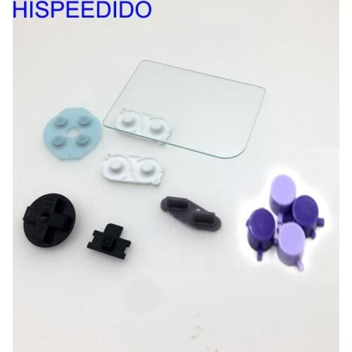 HISPEEDIDO For Nintendo Game Boy Zero DMG-01 Buttons Conductive Rubber Glass screen Lens Protector For Raspberry Pi Mod kits