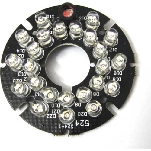 24 LEDs 5mm Infrared 90 Degrees Bulbs 850nm IR Board Illuminator For CCTV Camera
