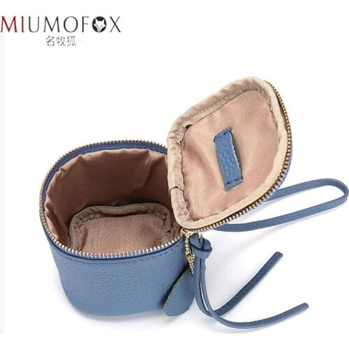 Creative Cylindrical Women Coin Purse Top Quality Genuine Leather Lipstick Jewelry Bag Hot Change Purse with Wrist Strap Female