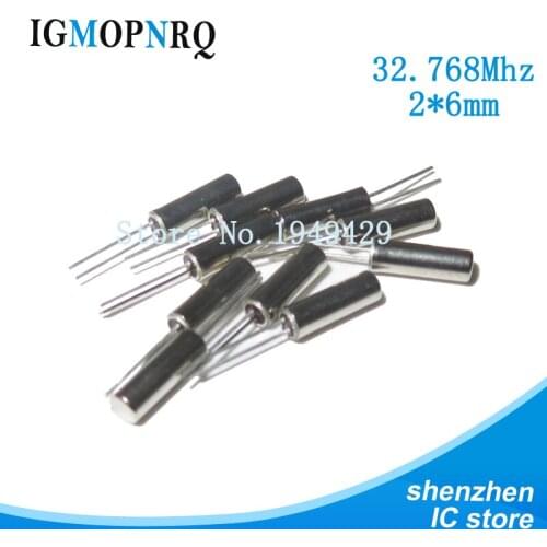 20pcs 2*6 32.768KHz Error 20ppm 32.768K 12.5pF Cylinder quartz resonator