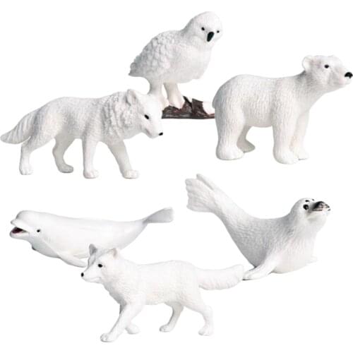 Miniatures Polar Animal Snowy Owl/ Lagopus/Polar Bear/Sea Dog/Arctic